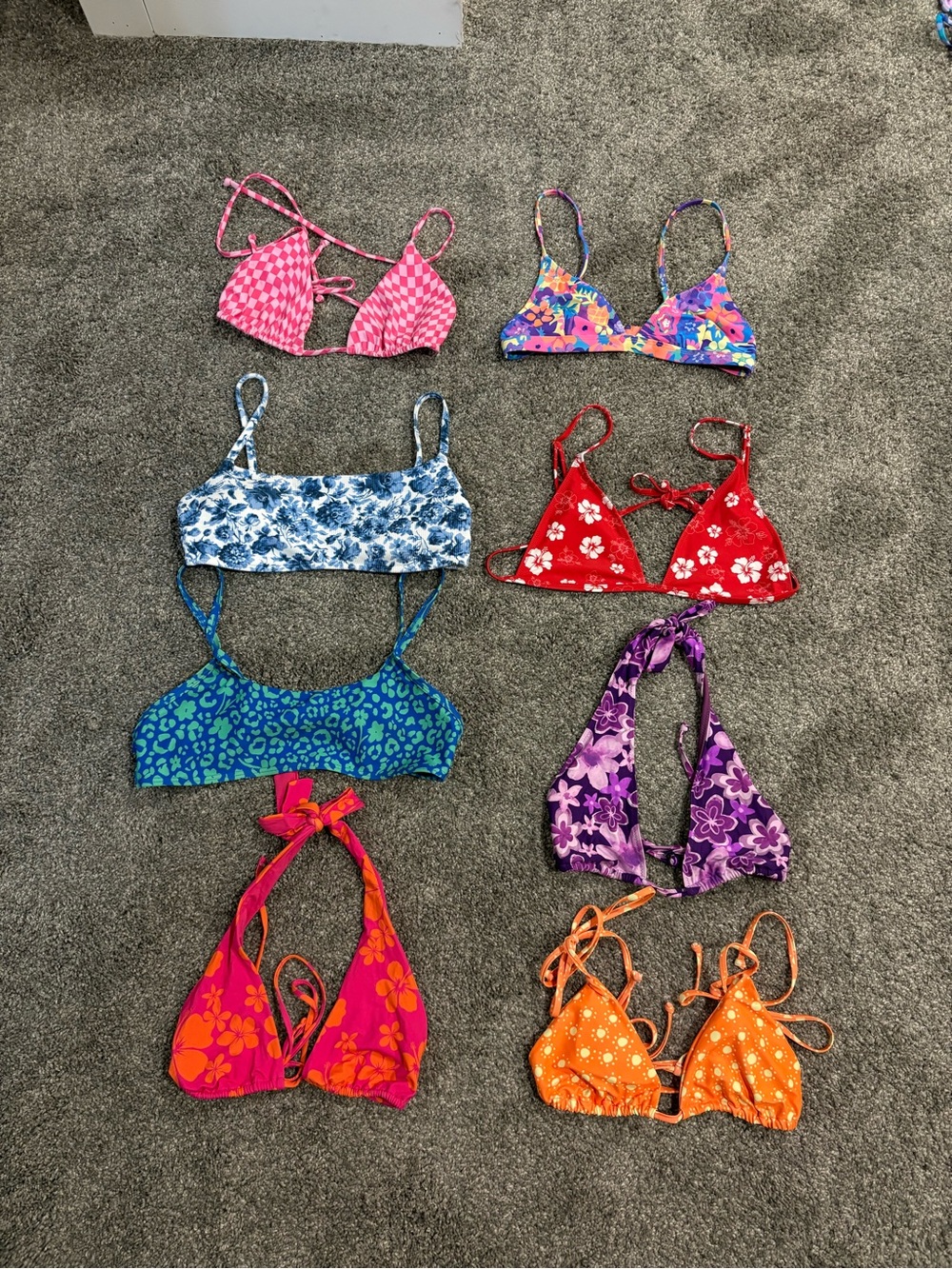 Women’s Mixed Floral & Patterned Swim Bikini Tops - Assorted Colors
